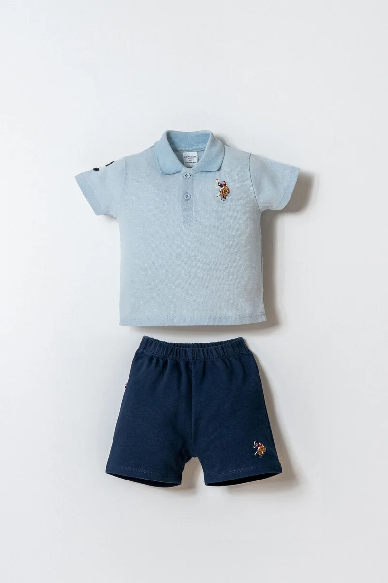 U.S. Polo Assn. U.S. Polo Assn. Baby Boys Blue Shorts Set